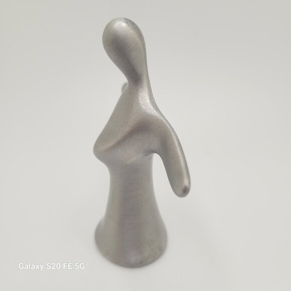 Hoselton Signed Aluminum Angel Sculpture Vintage Figurine Canada MCM 1964 - Picture 3 of 8